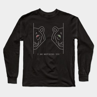 I am watching you two tigers with red and green eyes Long Sleeve T-Shirt